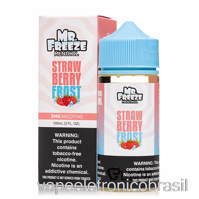 Vape Recarregável Morango Geada - Mr Freeze - 100ml 6mg